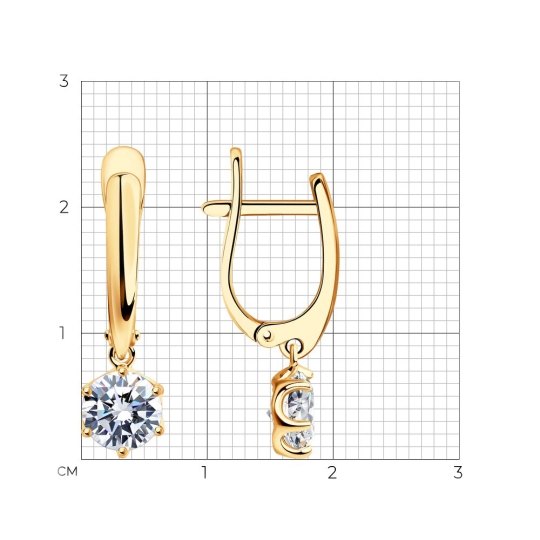 Кольцо из серебра с позолотой и фианитом