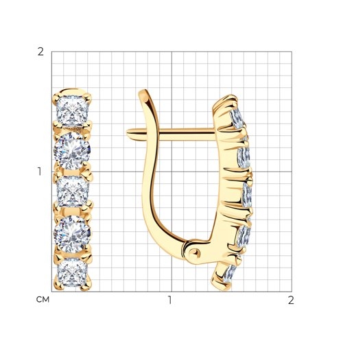 Серьги из серебра с фианитами