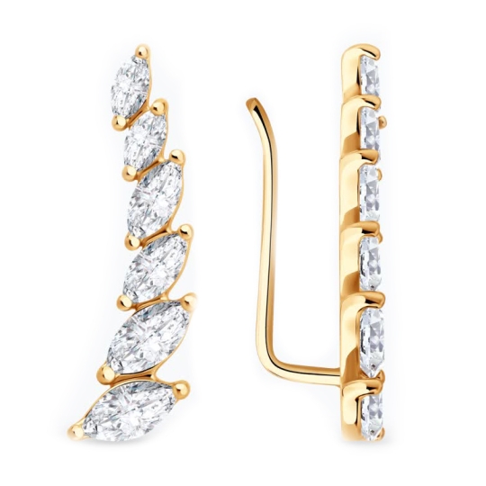 Серьги из серебра с фианитами