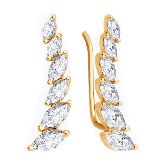 Серьги из серебра с фианитами