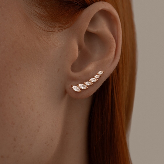 Серьги из серебра с фианитами