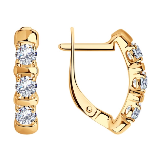 Кольцо из серебра с позолотой и фианитами