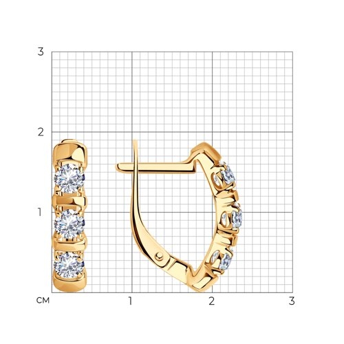Кольцо из серебра с позолотой и фианитами