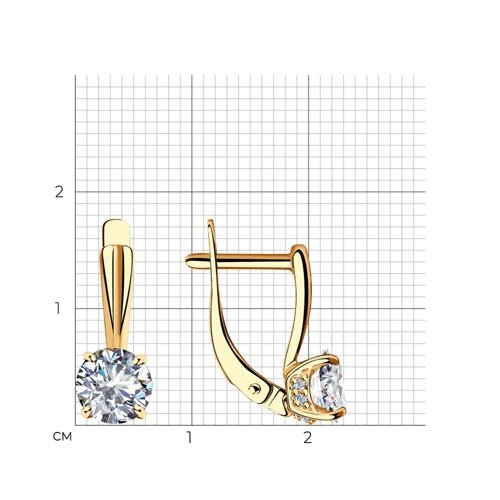 Серьги из серебра с ювелирными кристаллами и фианитами