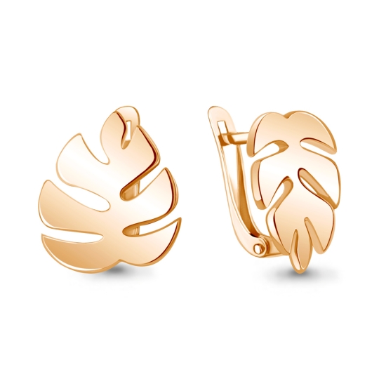 Серьги из серебра с позолотой и фианитами