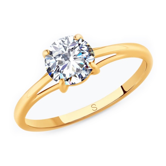 Серьги из серебра с позолотой и фианитами