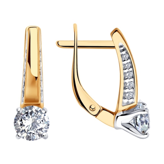 Кольцо из серебра с позолотой и фианитами