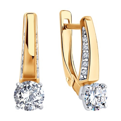 Кольцо из серебра с позолотой и фианитами