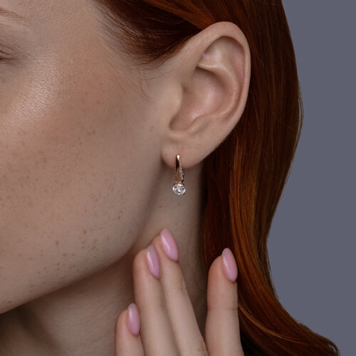 Кольцо из серебра с позолотой и фианитами