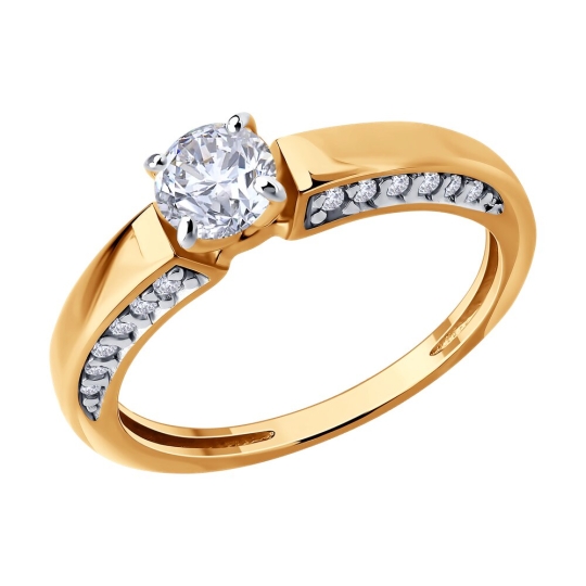 Кольцо из серебра с фианитами