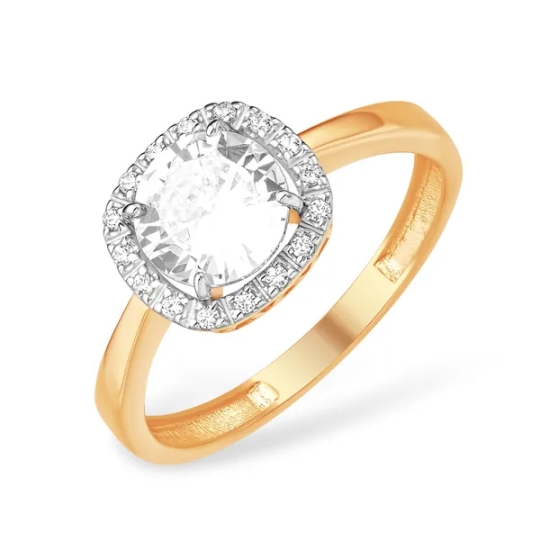 Кольцо из серебра с фианитами 