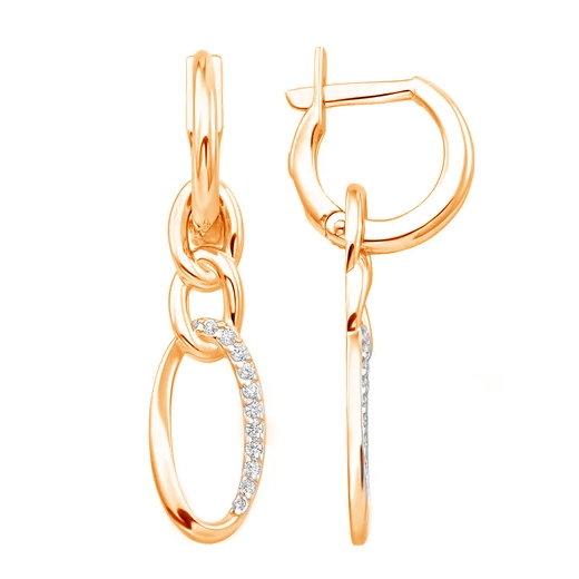 Серьги из серебра с фианитами