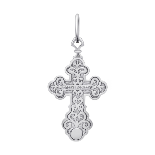 Подвеска-крест из серебра с чернением 
