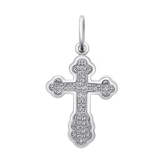 Подвеска-крест из серебра с чернением