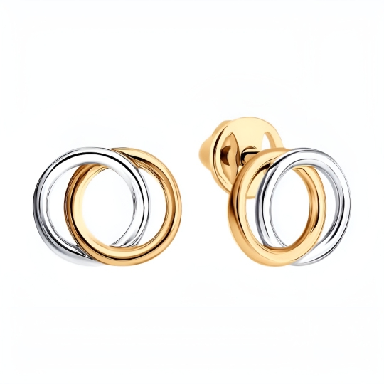 Серьги из золота с фианитами