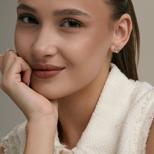 Серьги из золота с фианитами