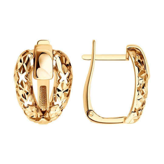 Серьги из золота с фианитами 