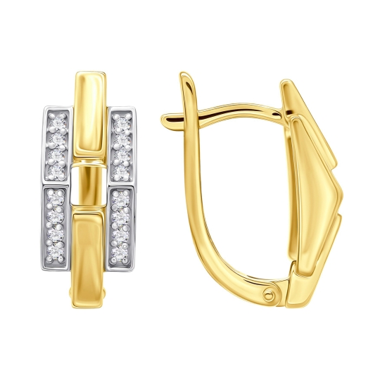 Серьги из золота с алмазной гранью