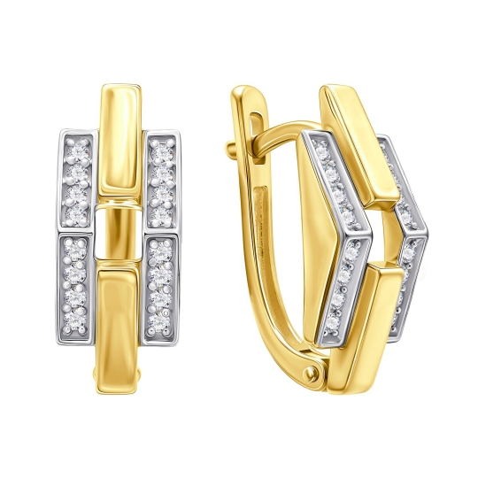 Серьги из золота с алмазной гранью