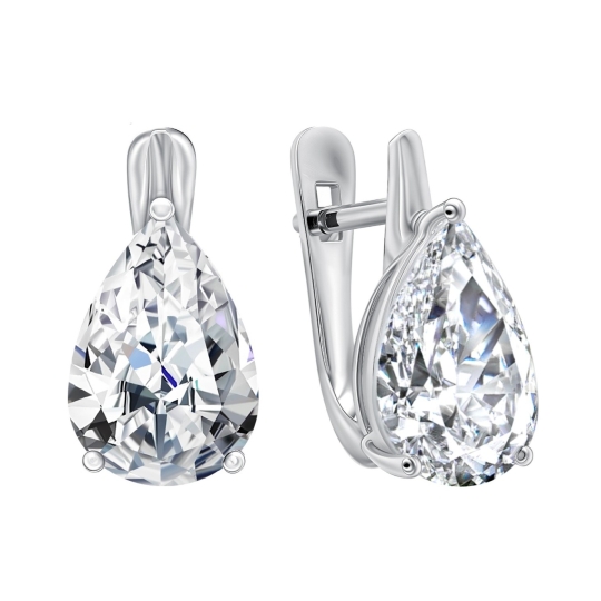 Серьги из золота с фианитами