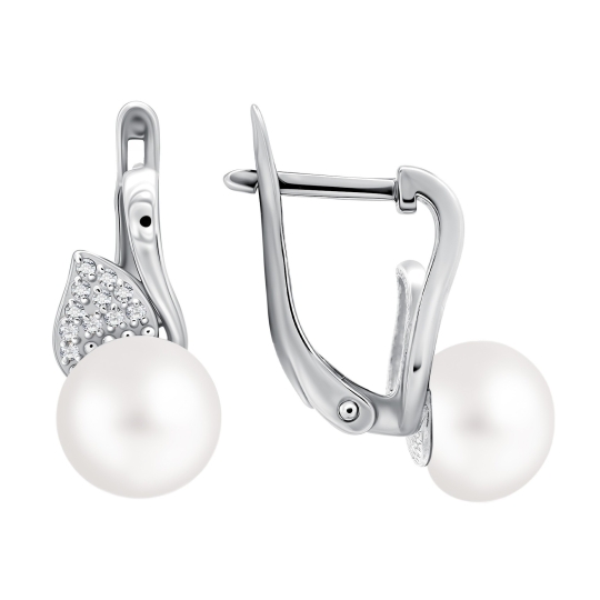 Серьги из серебра с ювелирными кристаллами