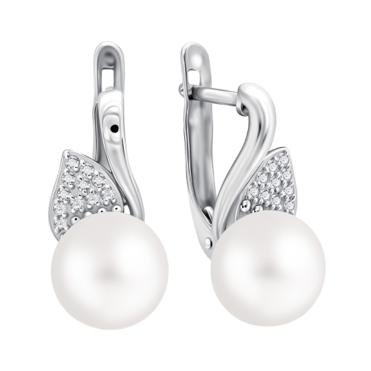 Серьги из серебра с ювелирными кристаллами