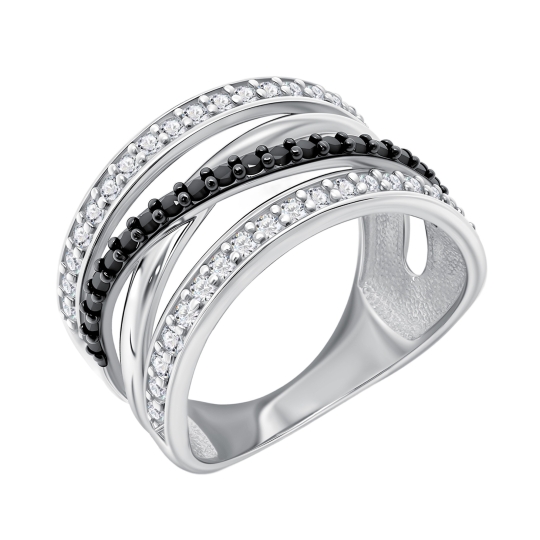 Кольцо из серебра с фианитами