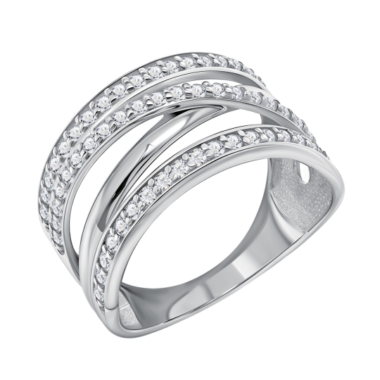 Кольцо из серебра с фианитами