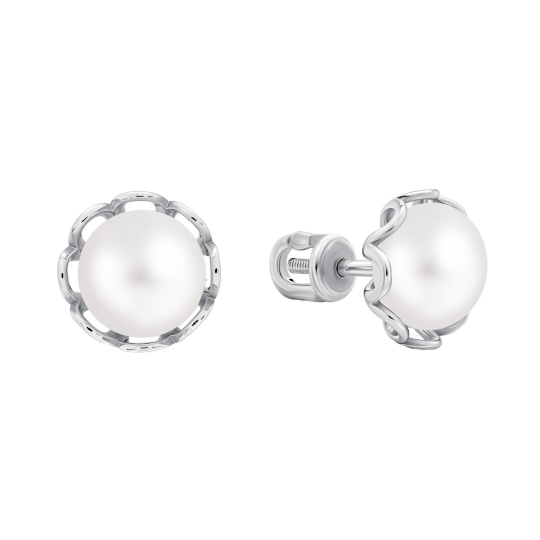 Серьги из серебра с фианитами