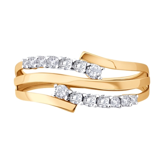 Обручальное кольцо из золота с бриллиантами