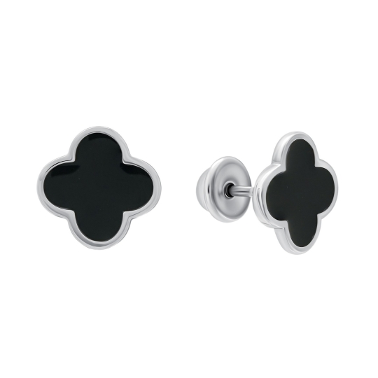 Серьги из серебра с позолотой "Колибри"