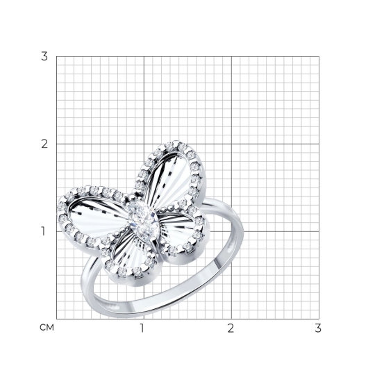 Серьги из серебра с алмазной гранью и фианитами
