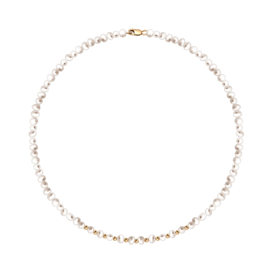 Бусы из жемчуга с золотыми вставками 