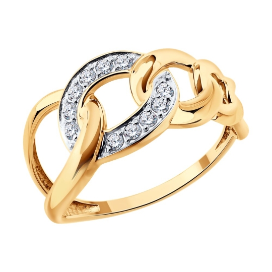 Кольцо из золота с бриллиантами и изумрудом