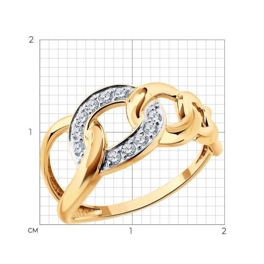 Кольцо из золота с фианитами