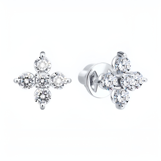 Серьги из золота с фианитами