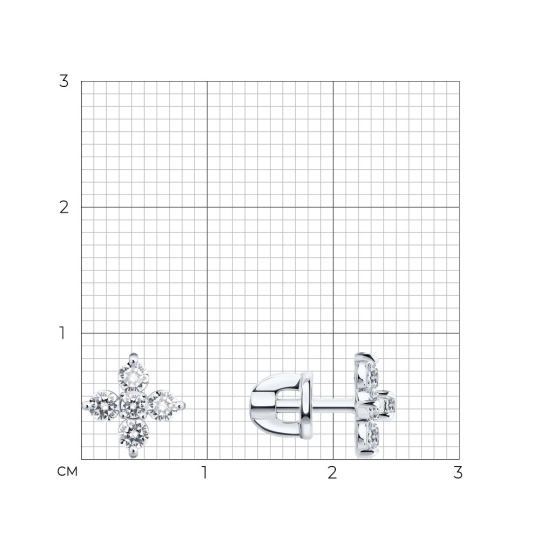 Серьги из золота с фианитами