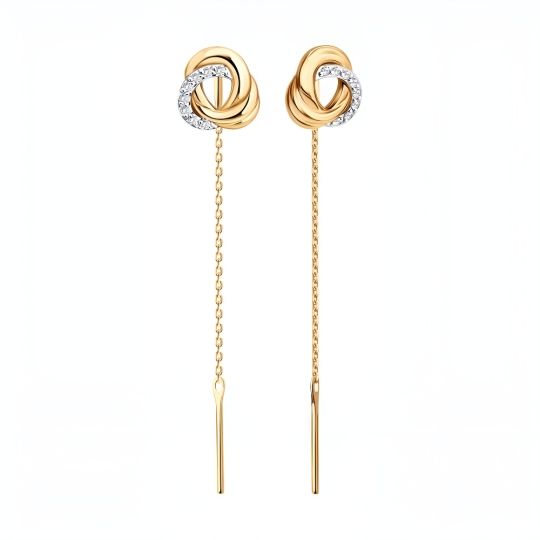 Серьги из золота с фианитами