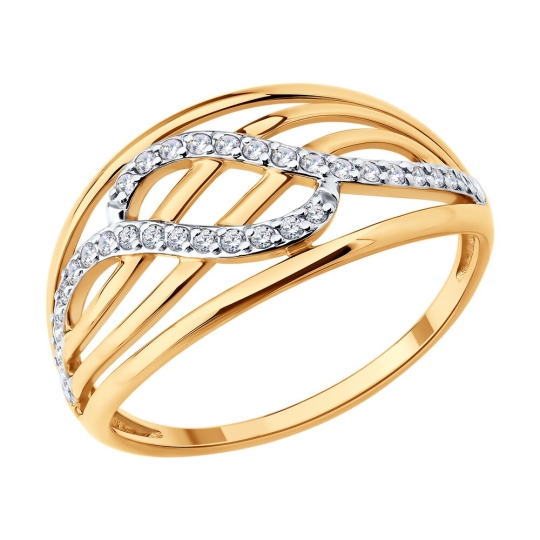 Кольцо из золота с фианитами