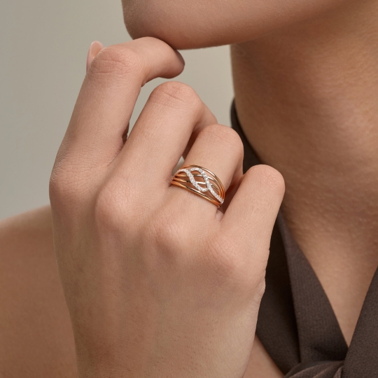 Кольцо из золота с фианитами