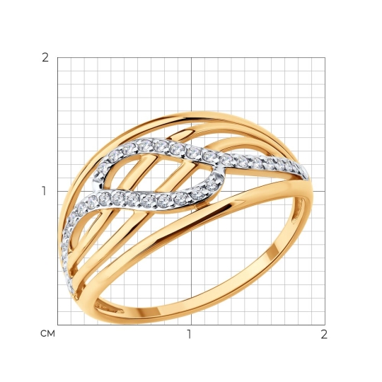 Кольцо из золота с фианитами