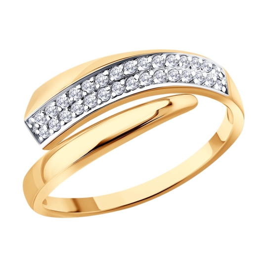 Кольцо из золота с фианитами