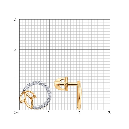 Серьги из золота с фианитами