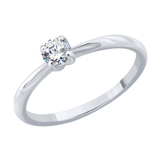 Кольцо из серебра с фианитами