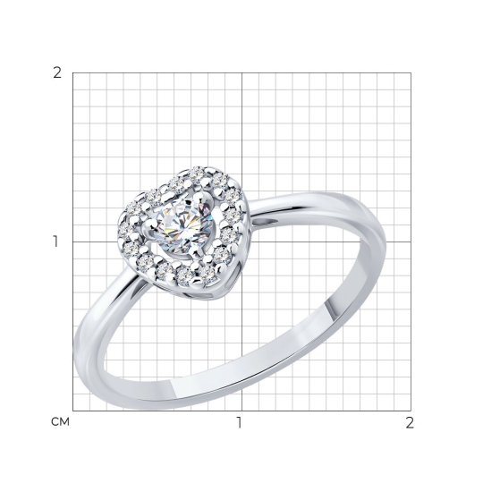 Кольцо из серебра с выращенными бриллиантами