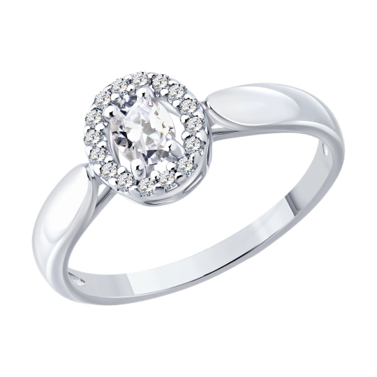 Кольцо из серебра с ювелирными кристаллами