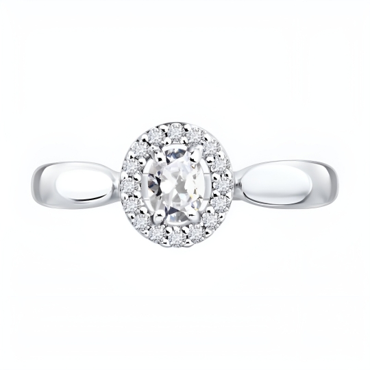 Кольцо из серебра с ювелирными кристаллами