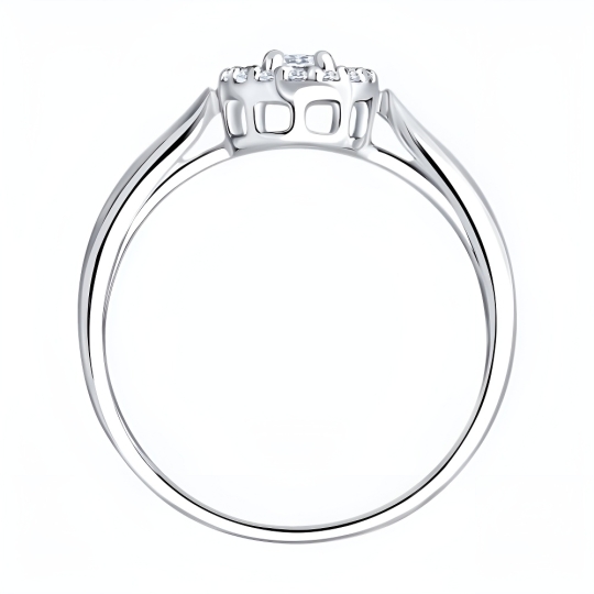 Кольцо из серебра с ювелирными кристаллами