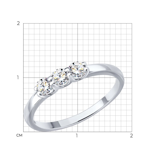 Кольцо из серебра с выращенными бриллиантами