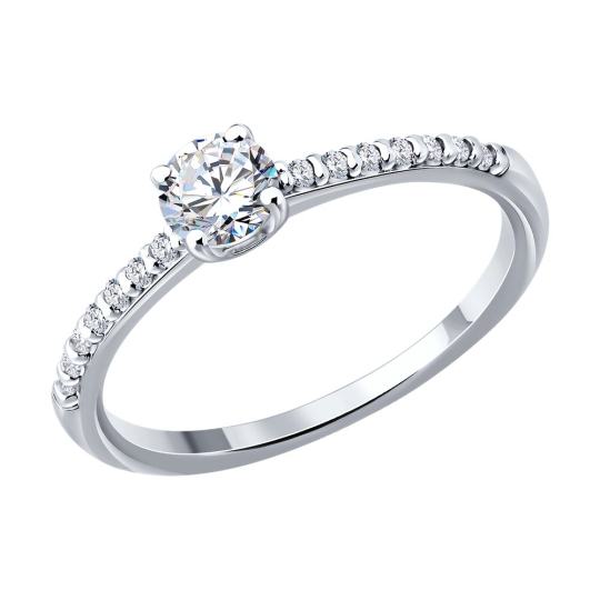 Серьги из серебра с выращенными бриллиантами